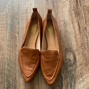 Franco Sarto Loafers Leather Sz. 9.5 Cognac